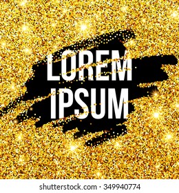 Golden sparkles brushstroke backround. Vector illustration EPS10