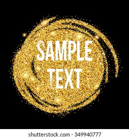 Golden sparkles brushstroke backround. Vector illustration EPS10
