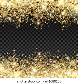 Golden sparkles drop background. Vector illustration