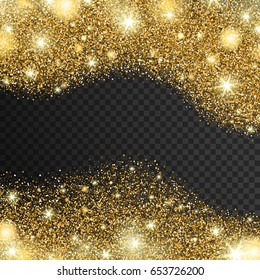 Golden sparkles drop background. Vector illustration