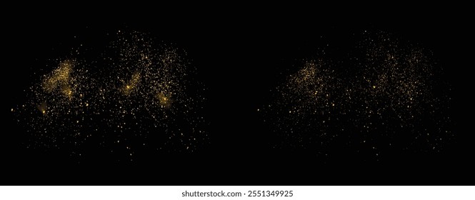 Golden sparkles light effect gold glitter celebratory background. golden sparks gold glitter background