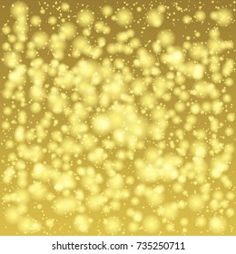 Golden sparkles and stars background. Vector illustration