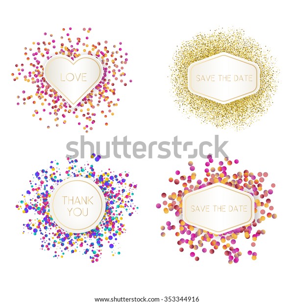 Golden Sparkles Texture Background Confetti Style Stock Vector (Royalty