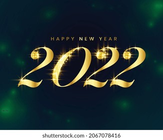 golden sparkling 2022 celebration wishes card design
