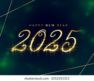 golden sparkling 2025 new year eve background vector