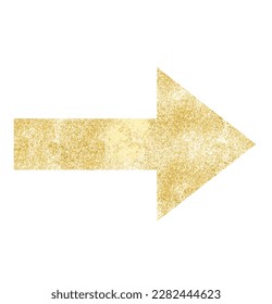 Golden sparkling arrow right sign