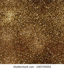 Golden sparkling background. Vector illustration with shiny texture for design.
