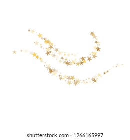 Golden sparkling falling star. Vector stardust trail. swirl stars, gold sparkles background, christmas lights confetti. magic shining Flying glitter cosmic backdrop