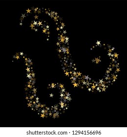 Golden sparkling falling star. Vector stardust trail. swirl stars, gold and silver sparkles background, christmas lights confetti. magic shining Flying glitter cosmic backdrop on night sky