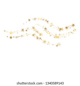 Golden sparkling falling star. Vector stardust trail. swirl stars, gold sparkles background, christmas lights confetti. magic shining Flying glitter cosmic backdrop