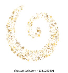Golden sparkling falling star. Vector stardust trail. swirl stars, gold sparkles background, christmas lights confetti. magic shining Flying glitter cosmic backdrop