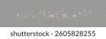 Golden Sparkling Light Effect with Glowing Stars, Soft Blurred Bokeh and Magic Dust Particles on a Transparent Background for Festive, Christmas, New Year, Luxury, and Elegant Celebration Designs