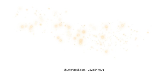 Golden Sparkling Particles on Transparent Background – Magical Glitter Effect.