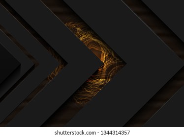 Golden sparkling ring with golden glitter isolated on black background. Vector golden frame.