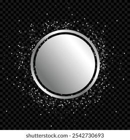 Golden sparkling round frame background.