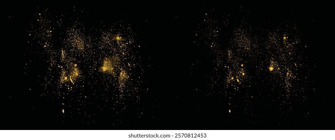 Golden sparks gold glitter background. Isolated splatter glowing light effect confetti gold glitter illustration