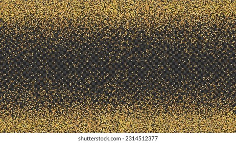 Golden sparks on a black backdrop