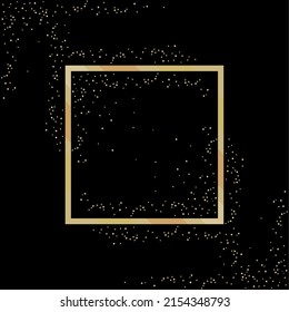 golden sparks in square frame