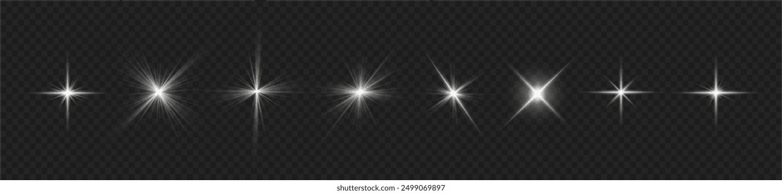 Golden sparks, sun rays, lens flare, yellow star