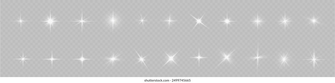 Golden sparks, sun rays, lens flare, yellow star
