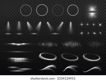 Golden sparks, sun rays, lens flare, yellow star