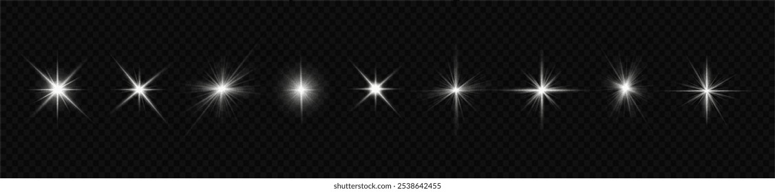 Golden sparks, sun rays, lens flare, yellow star