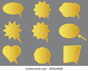 Golden speech bubbles.Abstract vector illustration.
