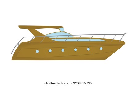 Golden speed boat. vector illustration
