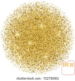 Golden sphere vector banner on white background. Gold glitter sphere. Gold template sphere for banner, card, vip, exclusive, certificate, gift, luxury, privilege, voucher, store, present, shopping