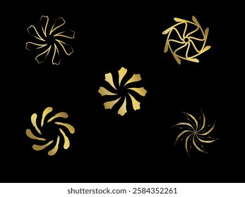 Golden spiral circle shape vector image, trendy abstract, Geometric art in circle shape