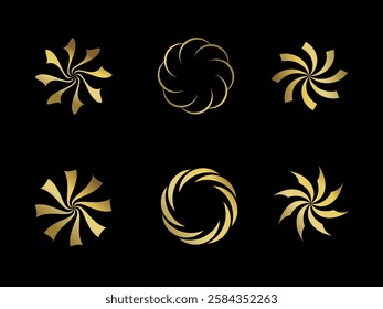 Golden spiral circle shape vector image, trendy abstract, Geometric art in circle shape