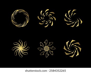 Golden spiral circle shape vector image, trendy abstract, Geometric art in circle shape