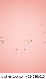 Golden Spiral Happy Vector Pink Background. Carnival Ribbon Design. Serpentine Festive Template. Yellow Christmas Illustration.