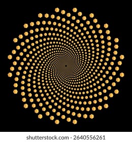 Golden Spiral Hexagon Vortex, A Mesmerizing Geometric Design.