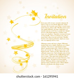 Golden spiral invitation template. Vector eps10