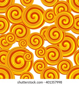 Golden Spiral seamless pattern. Curl ornament. Abstract background
