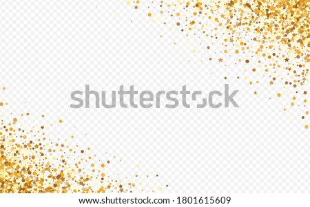 Golden Splash Bridal Transparent Background. Golden Dust Card. Yellow Polka Festive Design. Dot Happy Background.