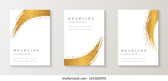 golden splash cover background set premium vector