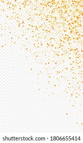 Golden Splash Effect Transparent Background. Glamour Dust Illustration. Yellow Circle Modern Background. Rain Paper Card.