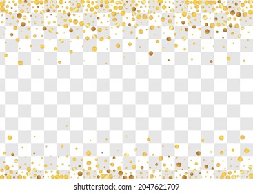 Golden Splash Isolated Transparent Background. Effect Glow Texture. Yellow Sequin Rich Postcard. Rain Luxury Card.