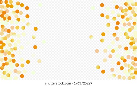 Golden Splash Rich Transparent Background. Art Sequin Illustration. Gold Circle Glamour Postcard. Confetti Isolated Texture.