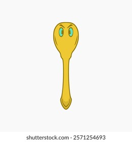 golden spoon vector design on white background