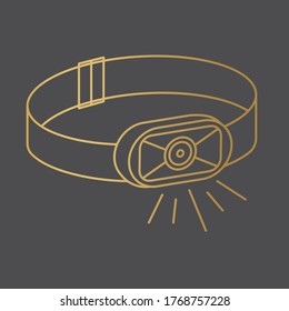 golden sport, hiking headlamp- vector illustration