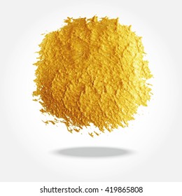 Golden spot. Circle background, texture for design. Vector golden splash.