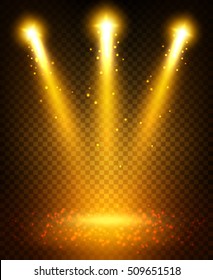 Golden Spot Light Beams Projection On Stock Vector (Royalty Free ...