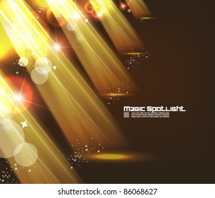 golden spotlight effect vector background design