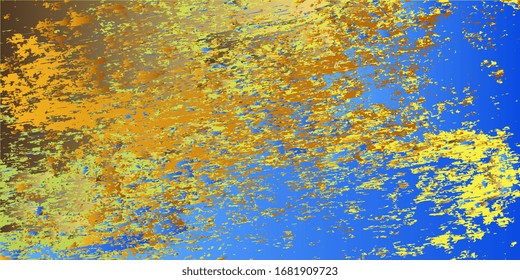 Golden spots on a blue background. Background for banner or business card. Abstract graphics. Abstract vector illustration. Screen picture