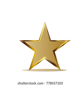 Golden spotted star on white background and vector illustration.