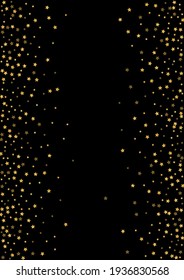 Golden Spray Sequin Illustration. Twinkle Star Texture. Sparkle Confetti Background.