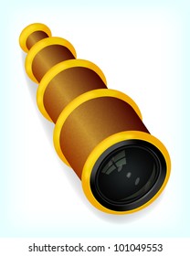 Golden spyglass, vector, 10eps.